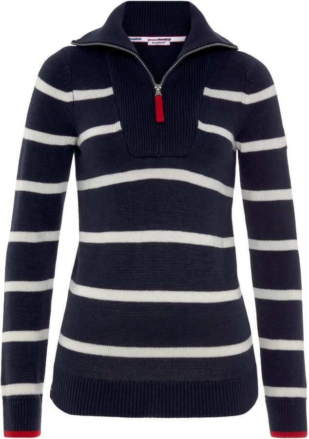 KangaROOS Schipperstrui met rits in klassiek streep-design - Foto 7