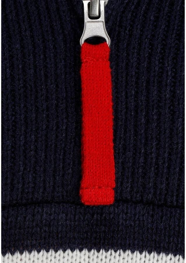 KangaROOS Schipperstrui met rits in klassiek streep-design