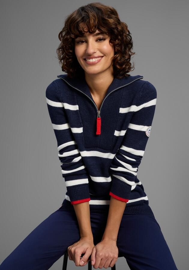 KangaROOS Schipperstrui met rits in klassiek streep-design - Foto 3