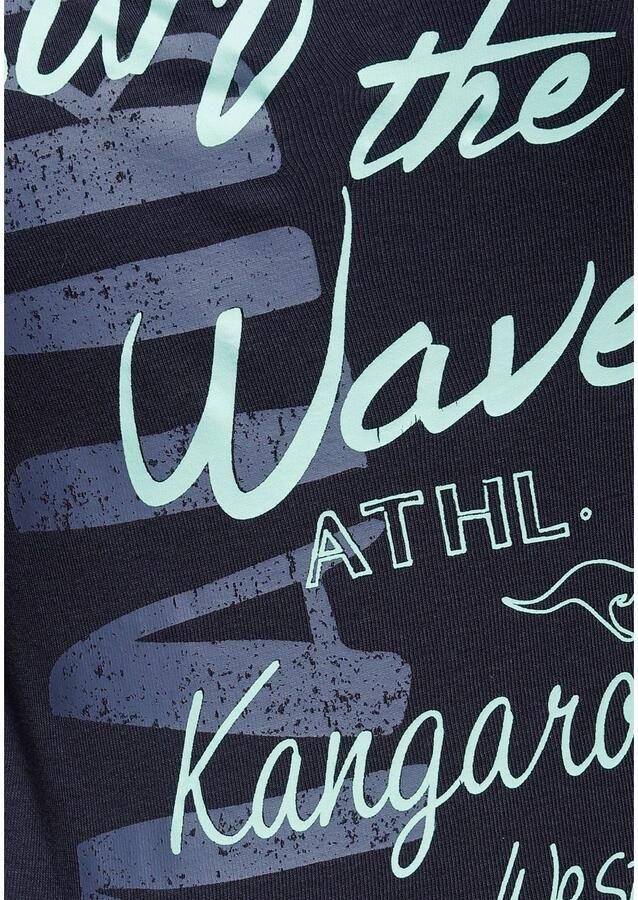 KangaROOS Shirt met 3 4-mouwen 3 4-mouw zeer figuurgetailleerd met logoprint ronde hals