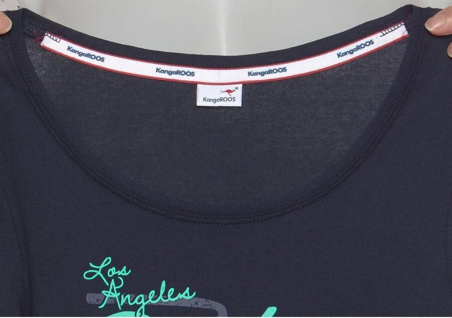 KangaROOS Shirt met 3 4-mouwen 3 4-mouw zeer figuurgetailleerd met logoprint ronde hals - Foto 2