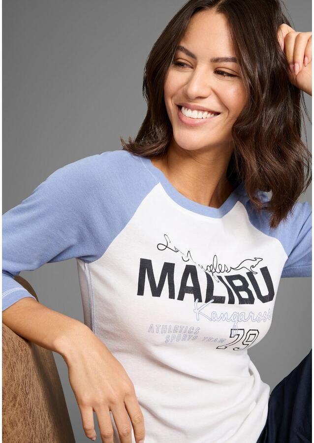 KangaROOS Shirt met 3 4 mouwen College-shirt met frontprint - Foto 3