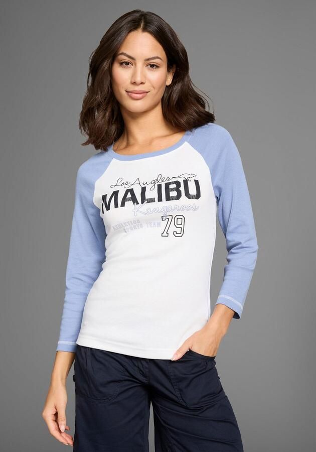 KangaROOS Shirt met 3 4 mouwen College-shirt met frontprint - Foto 5