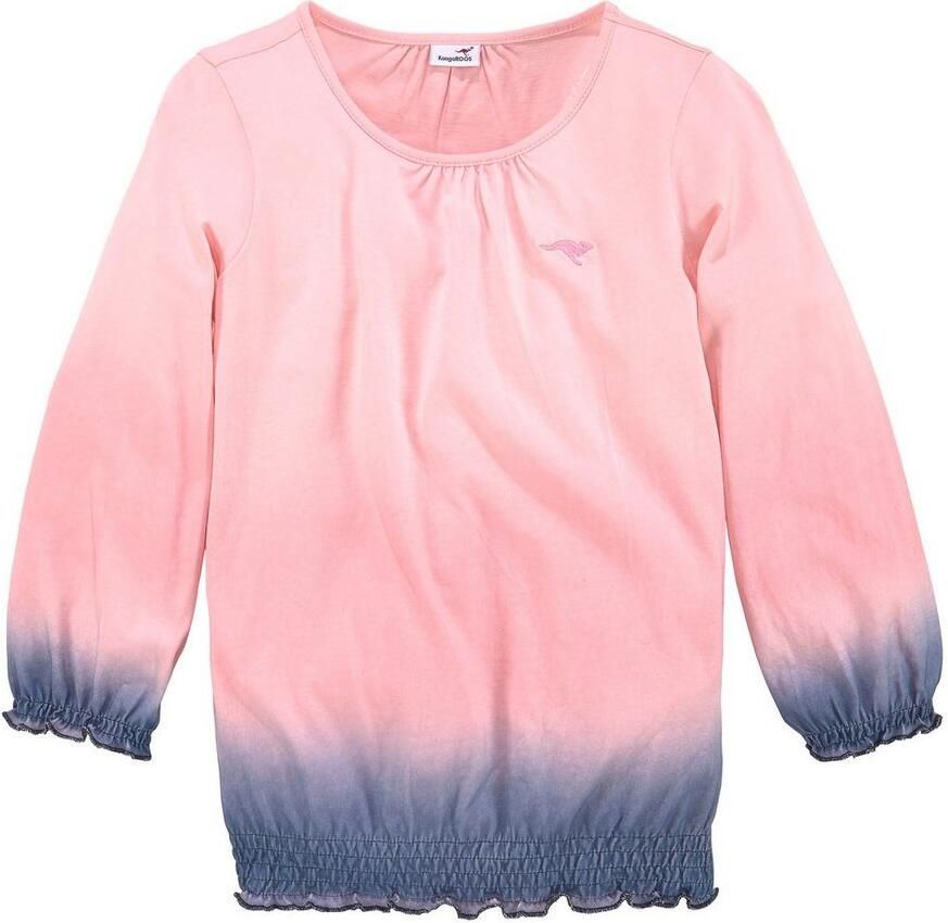 KangaROOS Shirt met 3 4-mouwen Shirt in Batik-Look 3 4-mouw heuplange pasvorm batikpatroon ronde hals - Foto 9