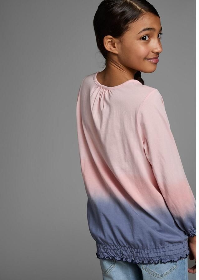 KangaROOS Shirt met 3 4-mouwen Shirt in Batik-Look 3 4-mouw heuplange pasvorm batikpatroon ronde hals - Foto 3