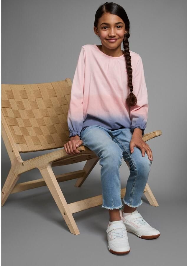 KangaROOS Shirt met 3 4-mouwen Shirt in Batik-Look 3 4-mouw heuplange pasvorm batikpatroon ronde hals - Foto 5