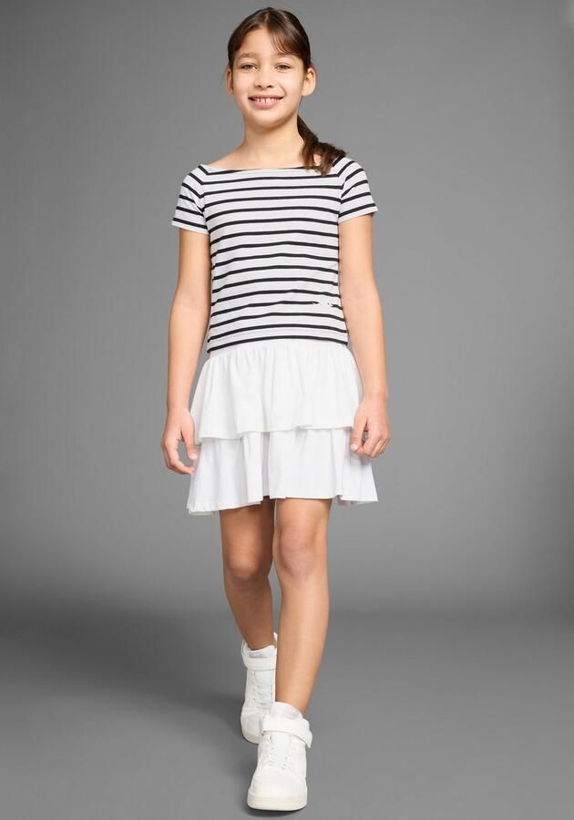 KangaROOS Shirt met car hals 2-pack T-shirts 1x uni + 1x gestreept (set 2-delig) - Foto 4