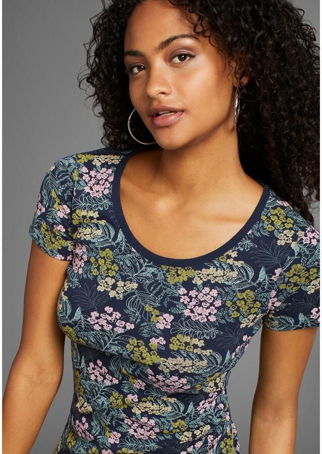 KangaROOS Shirt met korte mouwen met gebloemde print all-over - Foto 2