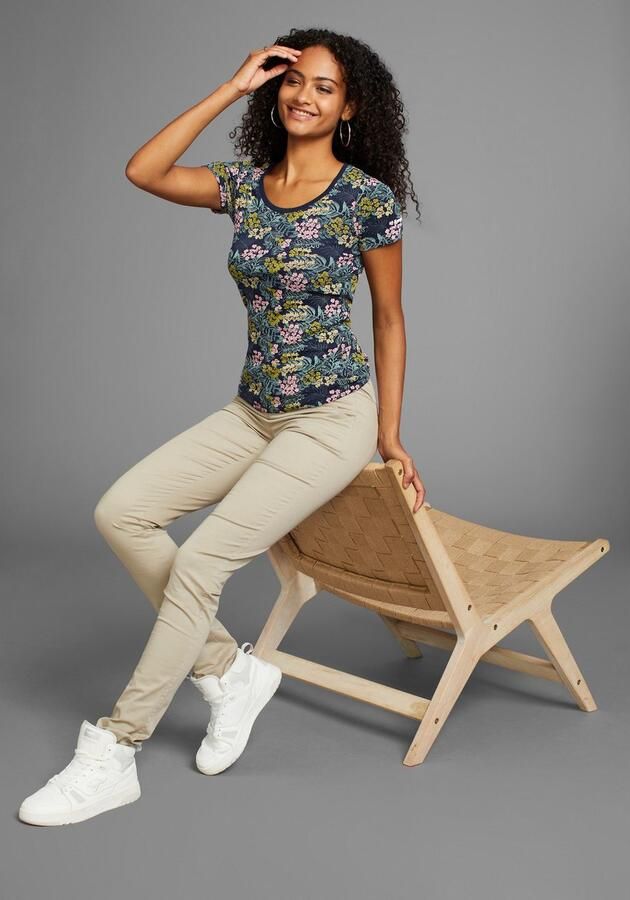 KangaROOS Shirt met korte mouwen met gebloemde print all-over - Foto 4