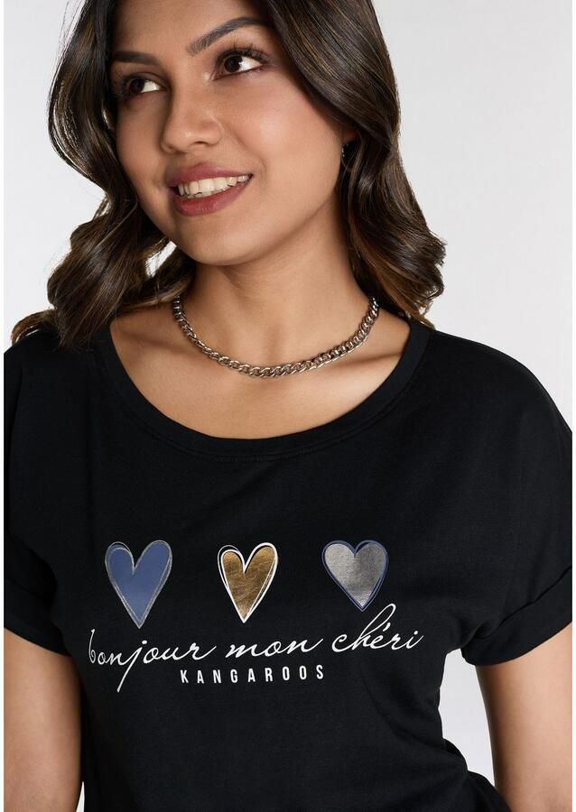 KangaROOS Shirt met korte mouwen met schattige hartlogoprint - Foto 2