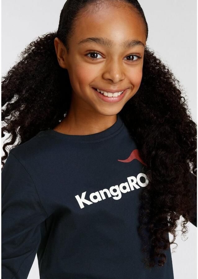 KangaROOS Shirt met lange mouwen BASIC LOGO Lange mouw met vrolijke print ronde halslijn van katoen - Foto 2