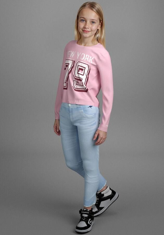KIDSWORLD Jeggings Stretch jeans with slim leg smalle broekpasvorm met elastiek lang met opgestikte zakken