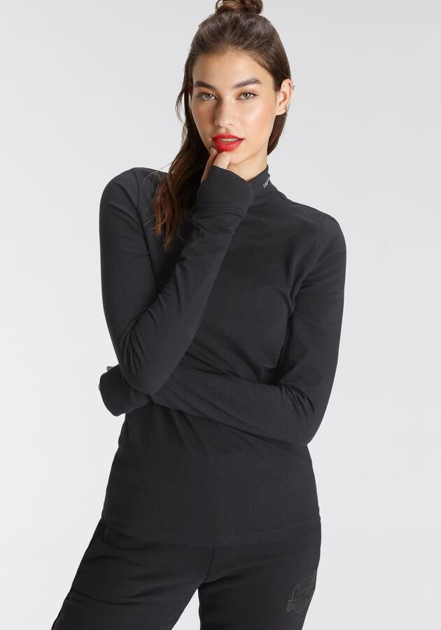 KangaROOS Shirt met lange mouwen figuuraccentuerende snit met staande kraag elastisch materiaal - Foto 7