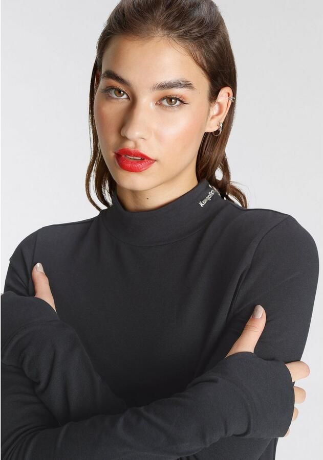 KangaROOS Shirt met lange mouwen figuuraccentuerende snit met staande kraag elastisch materiaal - Foto 3