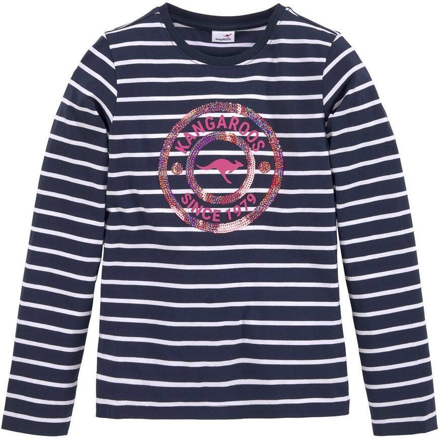 KangaROOS Shirt met lange mouwen Gestreept shirt met sequins-applicatie - Foto 7