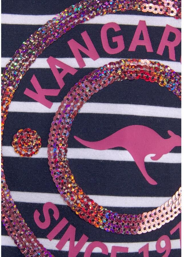 KangaROOS Shirt met lange mouwen Gestreept shirt met sequins-applicatie