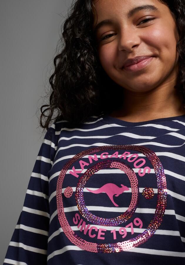 KangaROOS Shirt met lange mouwen Gestreept shirt met sequins-applicatie - Foto 4