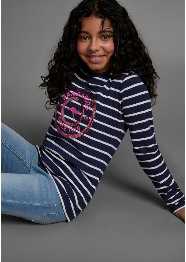 KangaROOS Shirt met lange mouwen Gestreept shirt met sequins-applicatie - Foto 2