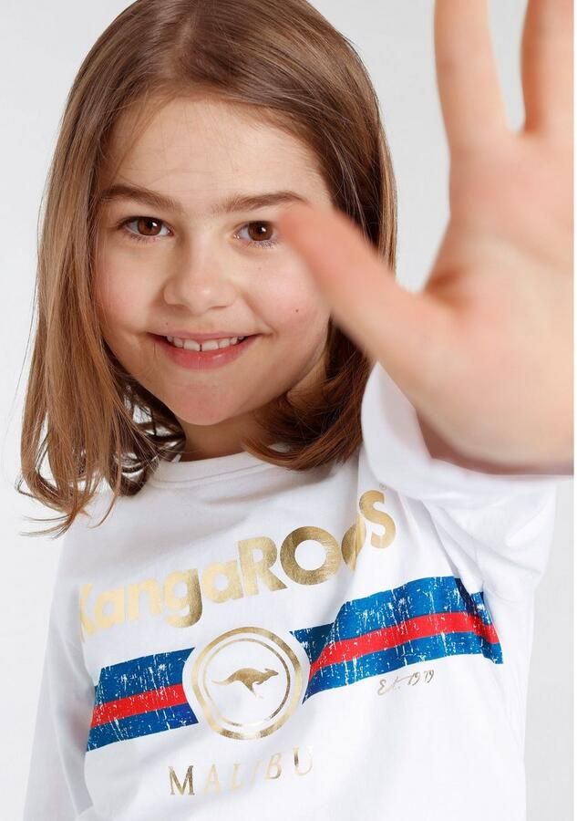 KangaROOS Shirt met lange mouwen Goudkleurige print - Foto 3