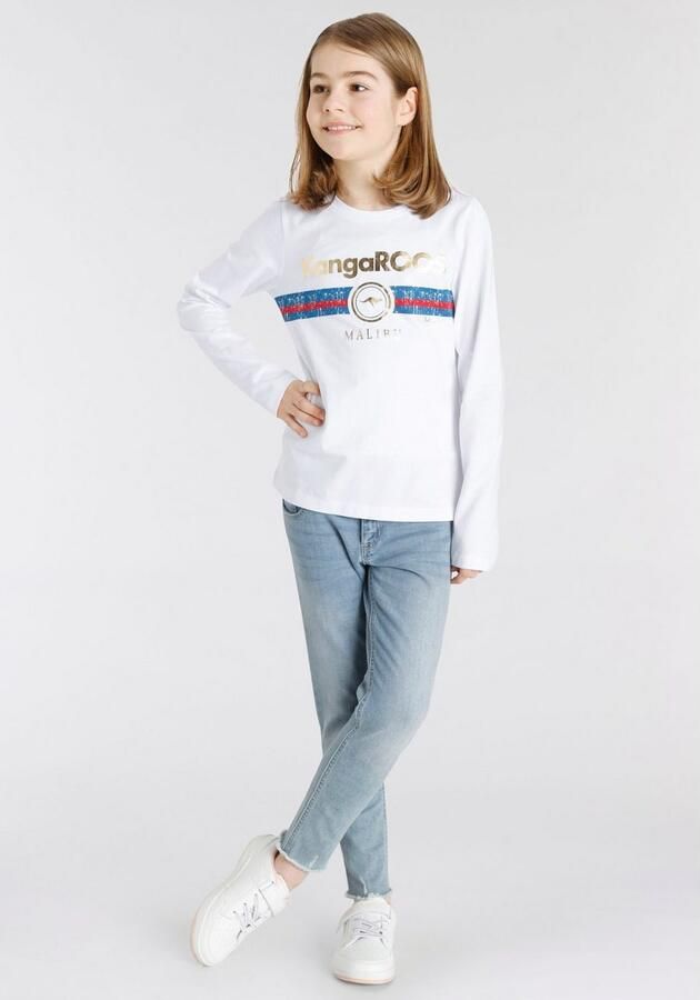 KangaROOS Shirt met lange mouwen Goudkleurige print - Foto 5