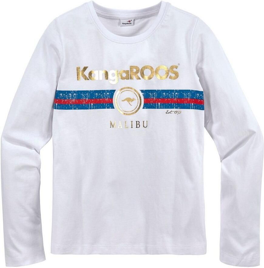 KangaROOS Shirt met lange mouwen Goudkleurige print