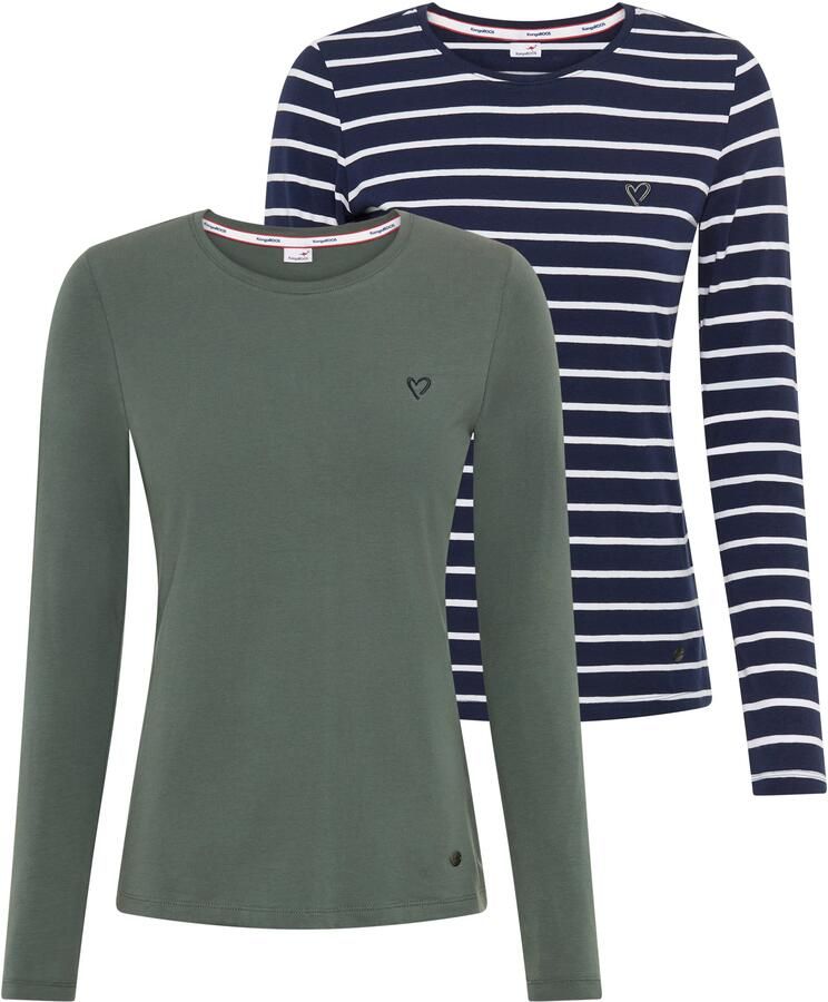 KangaROOS Shirt met lange mouwen in duopack gestreept + effen - Foto 5