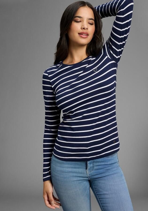 KangaROOS Shirt met lange mouwen in duopack gestreept + effen