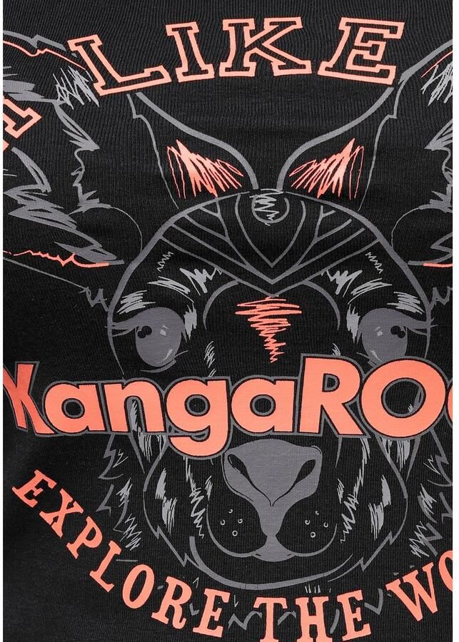 KangaROOS Shirt met lange mouwen Lange mouwen effen met kleurinzet en logoprint