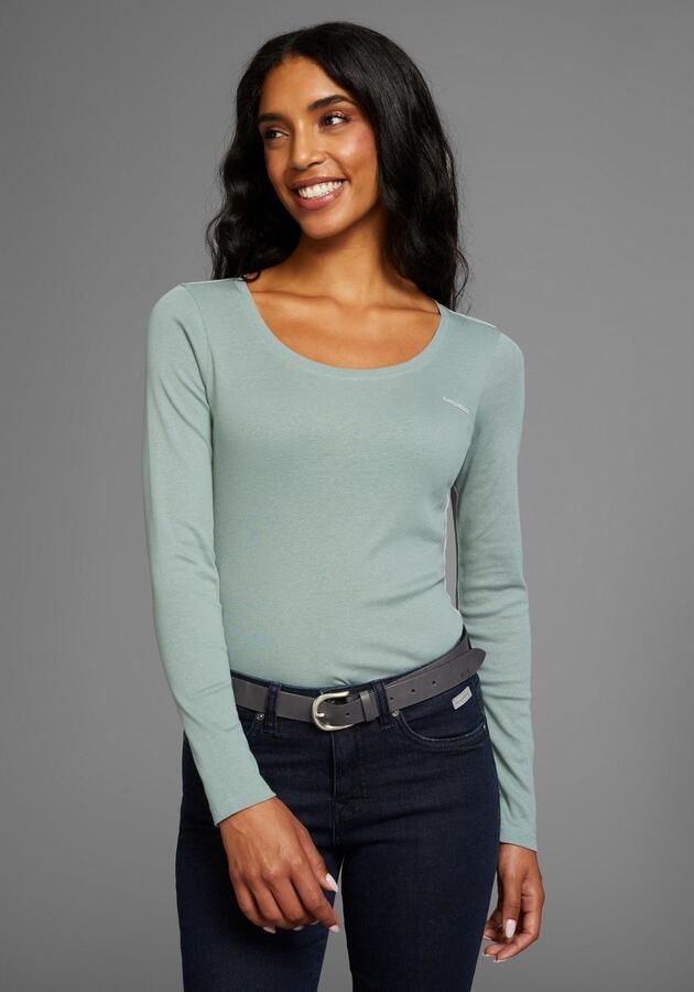 KangaROOS Shirt met lange mouwen Lange mouwen effen of gemêleerd ronde hals (2-delig Set van 2) - Foto 2