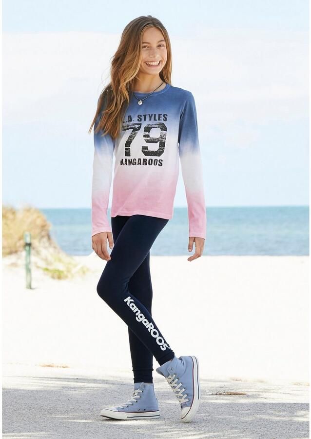 KangaROOS Shirt met lange mouwen Lange mouwen getailleerde snit met print ronde hals - Foto 2