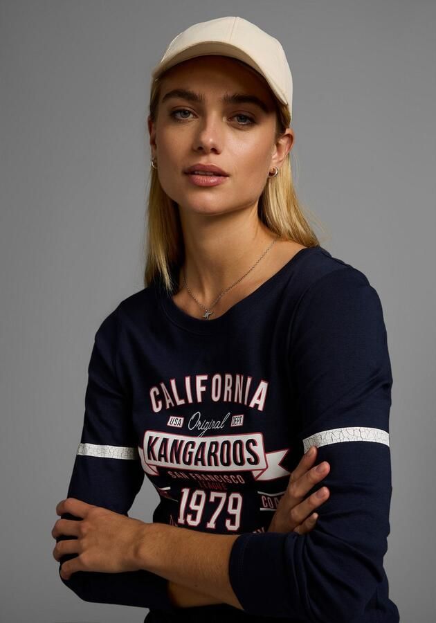 KangaROOS Shirt met lange mouwen Lange mouwen zeer figuurvolgend bedrukt en met borduring - Foto 6