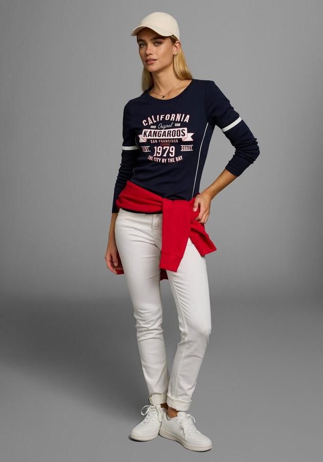 KangaROOS Shirt met lange mouwen Lange mouwen zeer figuurvolgend bedrukt en met borduring - Foto 7