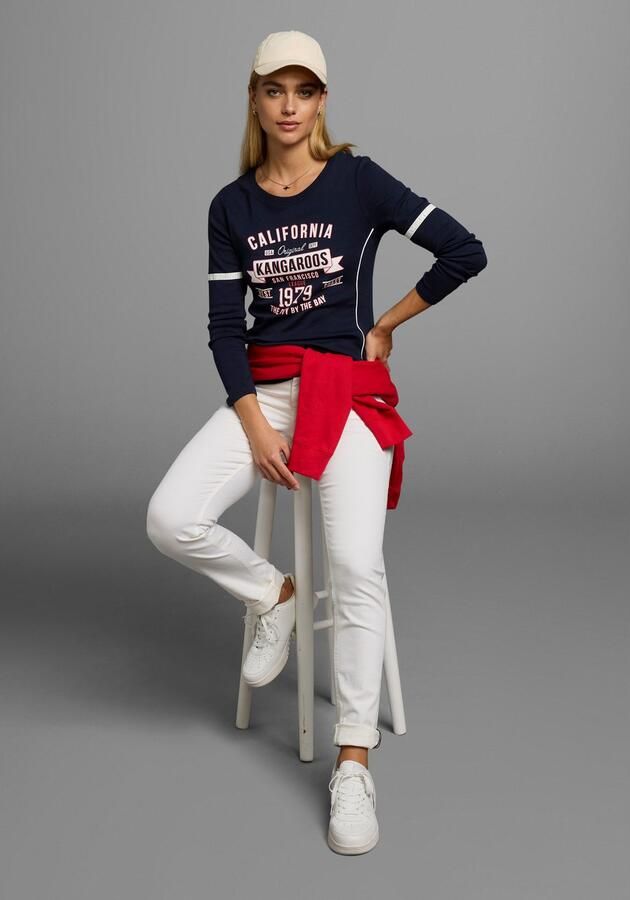 KangaROOS Shirt met lange mouwen Lange mouwen zeer figuurvolgend bedrukt en met borduring - Foto 8