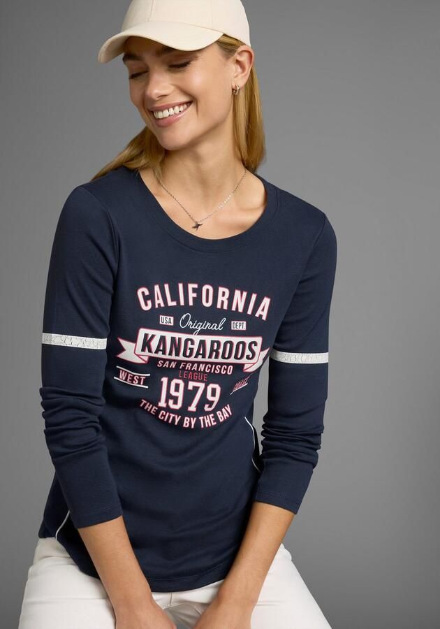 KangaROOS Shirt met lange mouwen Lange mouwen zeer figuurvolgend bedrukt en met borduring - Foto 11