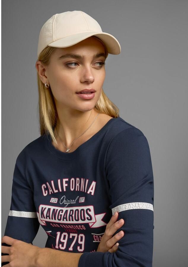 KangaROOS Shirt met lange mouwen Lange mouwen zeer figuurvolgend bedrukt en met borduring - Foto 3