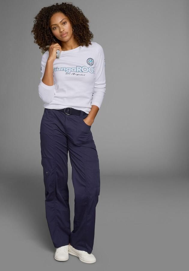 KangaROOS Shirt met lange mouwen lange mouwen zeer figuurvolgend met logoprint van katoen - Foto 6