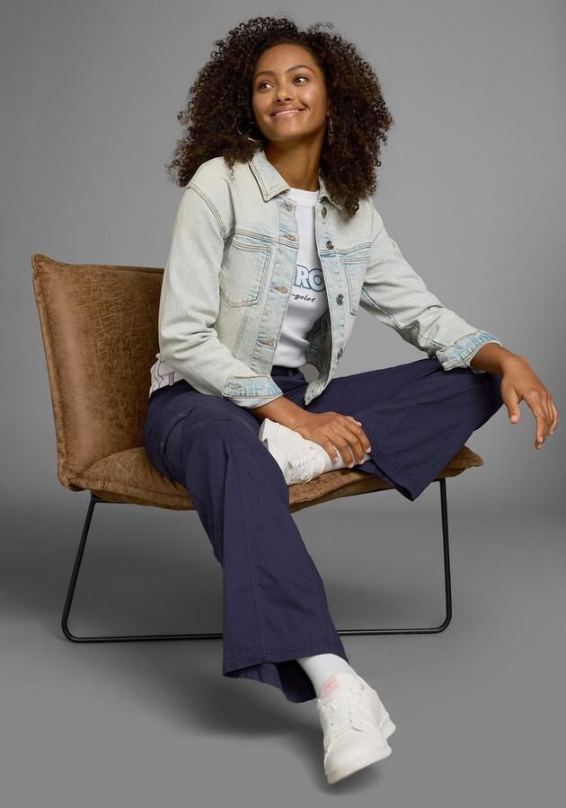 KangaROOS Shirt met lange mouwen lange mouwen zeer figuurvolgend met logoprint van katoen - Foto 7