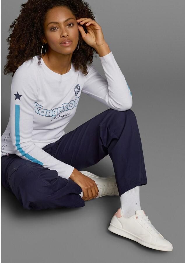 KangaROOS Shirt met lange mouwen lange mouwen zeer figuurvolgend met logoprint van katoen - Foto 5