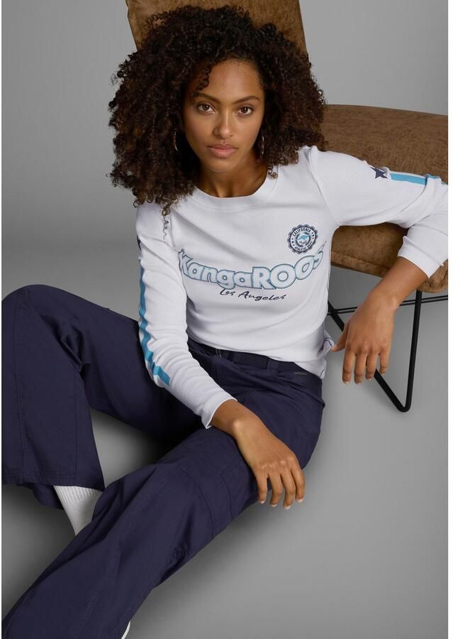 KangaROOS Shirt met lange mouwen lange mouwen zeer figuurvolgend met logoprint van katoen - Foto 2