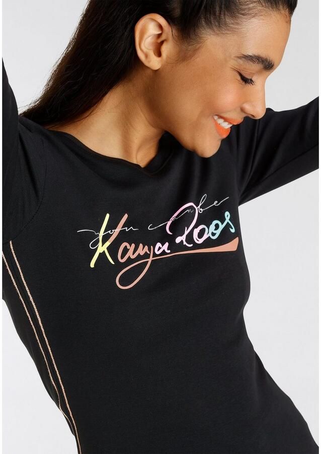 KangaROOS Shirt met lange mouwen lange mouwen zeer figuurvolgend van 100% katoen - Foto 2