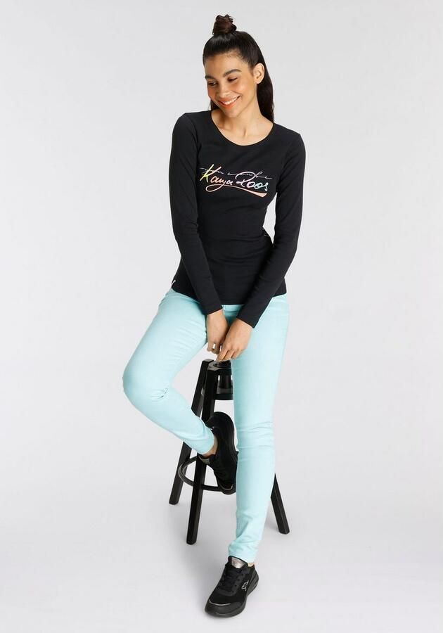 KangaROOS Shirt met lange mouwen lange mouwen zeer figuurvolgend van 100% katoen - Foto 6