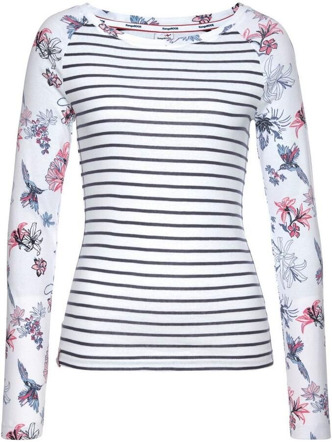 KangaROOS Shirt met lange mouwen Lange mouwen zeer figuurvolgend van katoen - Foto 14