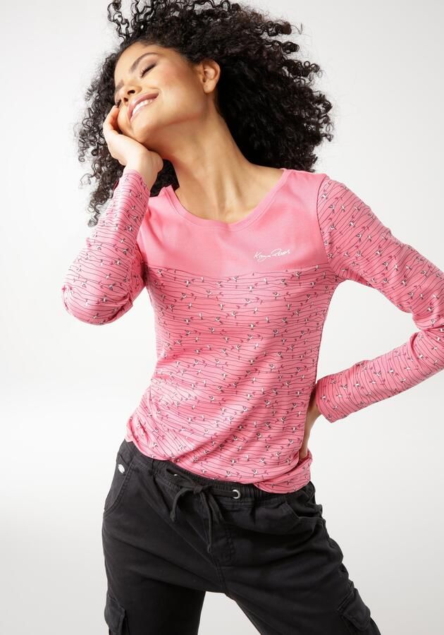 KangaROOS Shirt met lange mouwen Lange mouwen zeer figuurvolgend van katoen - Foto 9