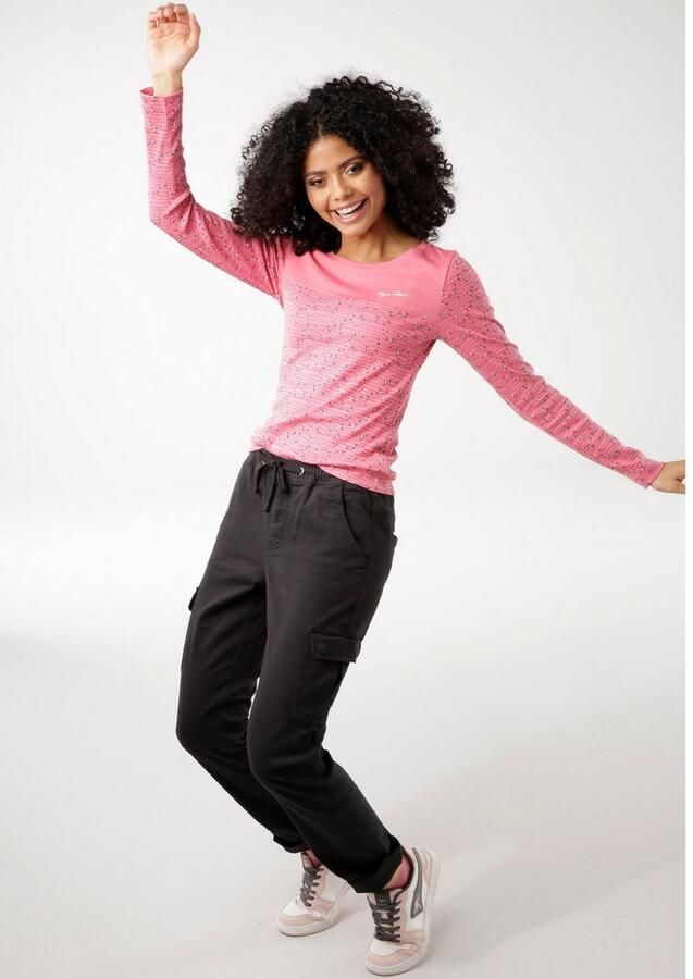 KangaROOS Shirt met lange mouwen Lange mouwen zeer figuurvolgend van katoen - Foto 5