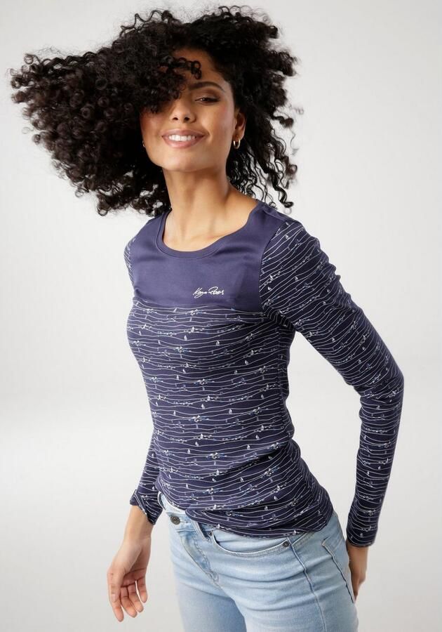 KangaROOS Shirt met lange mouwen Lange mouwen zeer figuurvolgend van katoen - Foto 4