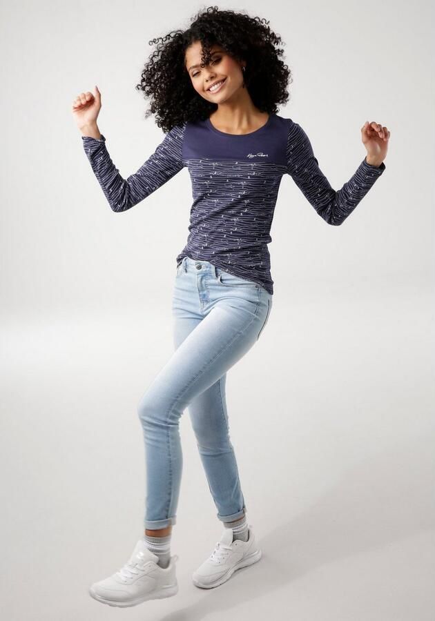 KangaROOS Shirt met lange mouwen Lange mouwen zeer figuurvolgend van katoen - Foto 8