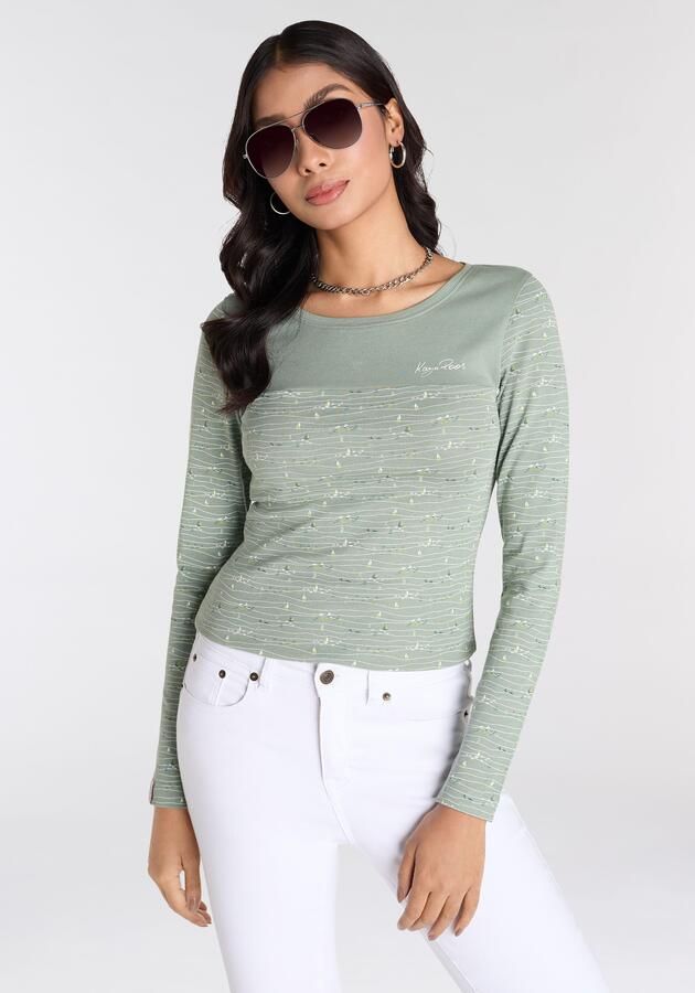 KangaROOS Shirt met lange mouwen Lange mouwen zeer figuurvolgend van katoen - Foto 7