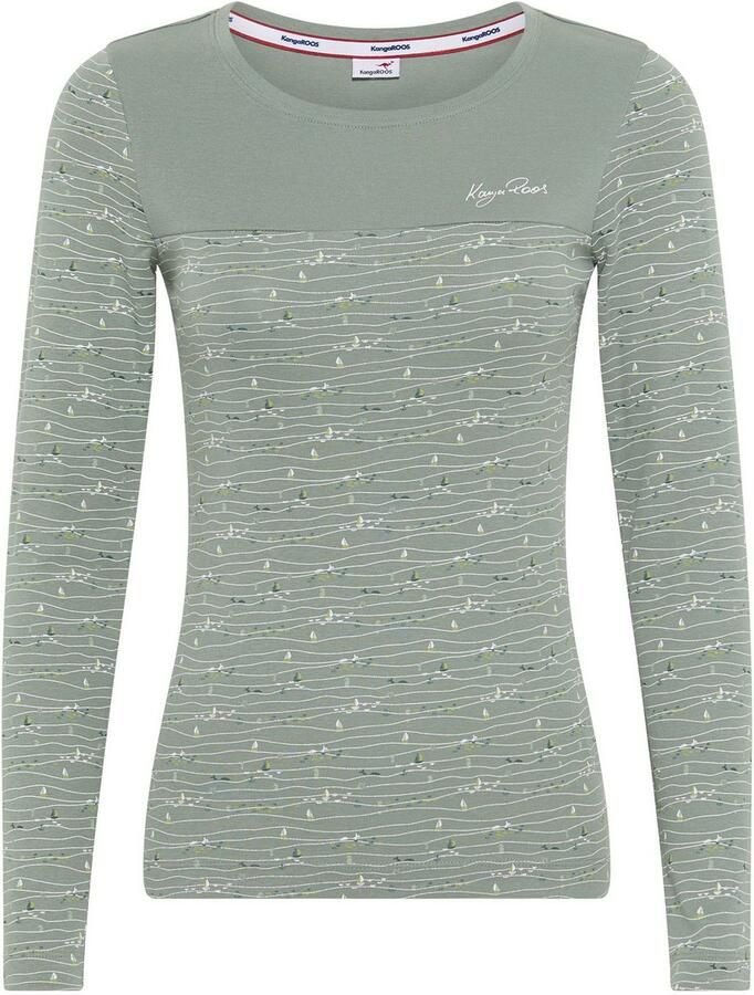 KangaROOS Shirt met lange mouwen Lange mouwen zeer figuurvolgend van katoen