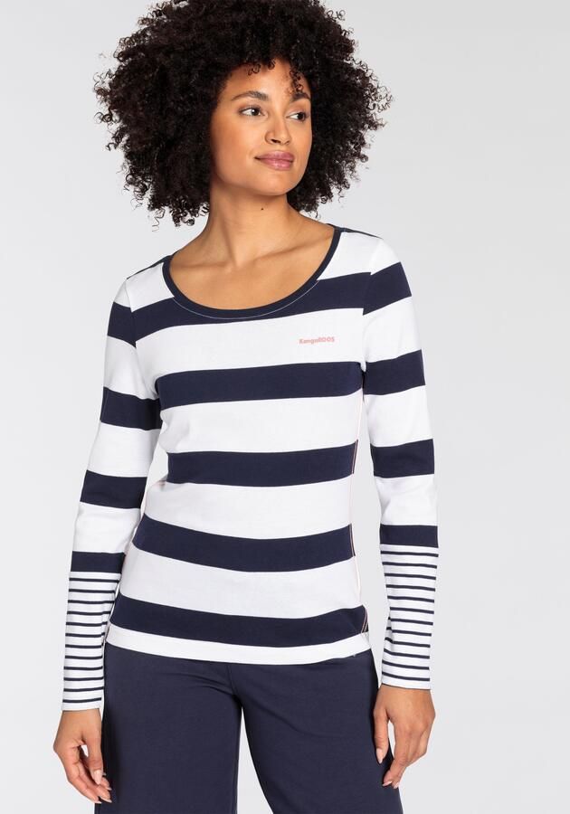 KangaROOS Shirt met lange mouwen Lange mouwen zeer figuurvolgende pasvorm van 100% katoen - Foto 7