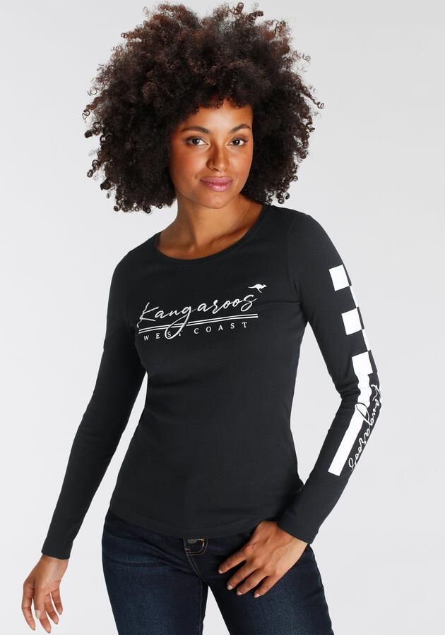 KangaROOS Shirt met lange mouwen Lange mouwen zeer figuurvolgende pasvorm van katoen - Foto 8